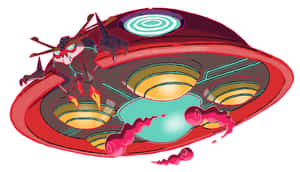 Three Red Clouds Under Orbeetle Wallpaper