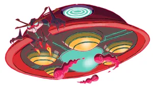 Three Red Clouds Under Orbeetle Wallpaper