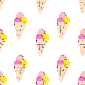 Three Scoops Of Cute Ice Cream Drawing Wallpaper