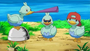 Three Silly Ducklett Characters Wallpaper