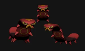 Three Sizzlipede Crawling On Black Background Wallpaper