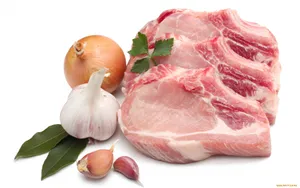 Three Sliced Fresh Pork Chop Meat Wallpaper