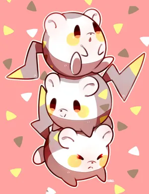 Three Togedemaru Piled Up Wallpaper