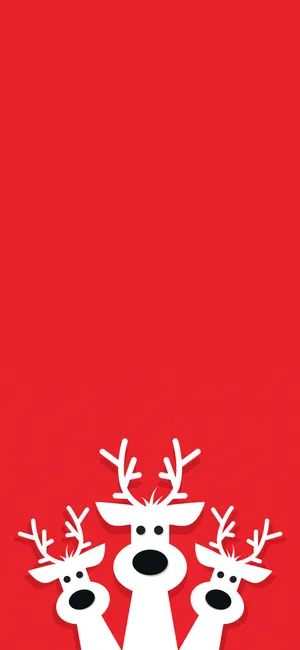 Three White Deer Christmas Iphone Wallpaper