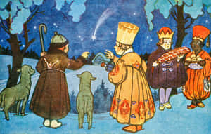 Three Wise Men Following Star Wallpaper