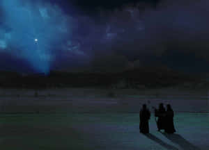 Three Wise Men Following Star Wallpaper