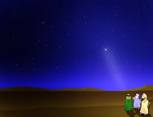 Three Wise Men Following Star Wallpaper