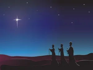 Three Wise Men Following Star Wallpaper