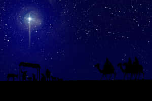 Three Wise Men Following Star Wallpaper