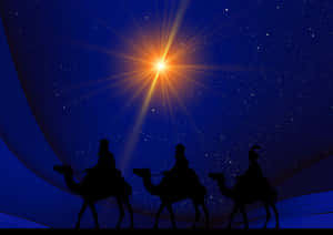 Three Wise Men Following Star Wallpaper