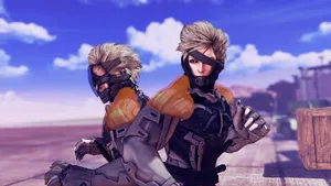 Thrilling Battle In A Fighting Game Wallpaper