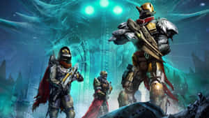 Thrilling Destiny Characters In Action Wallpaper