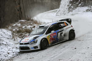 Thrilling Ice Racing Action Wallpaper