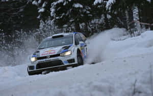 Thrilling Ice Racing Action Wallpaper