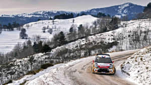 Thrilling Ice Racing Action On A Frozen Lake Wallpaper