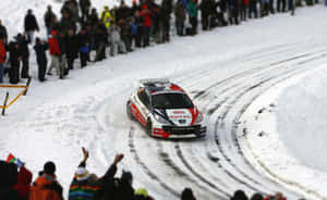 Thrilling Ice Racing On Frozen Lake Wallpaper