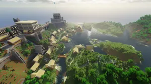 Thrilling Minecraft Survival Adventure In The Wilderness Wallpaper