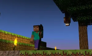 Thrilling Minecraft Survival Adventure Wallpaper