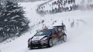 Thrilling Moments In Ice Racing Wallpaper