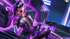 Thrilling Sombra In Action - Overwatch Wallpaper Wallpaper