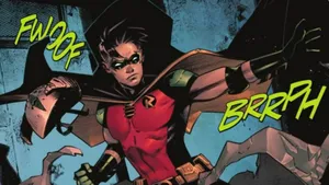 Thrilling Tim Drake, Aka Red Robin, In Action. Wallpaper