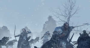 Thrilling Wolf Attack In The Wild Wallpaper