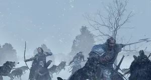 Thrilling Wolf Attack In The Wild Wallpaper