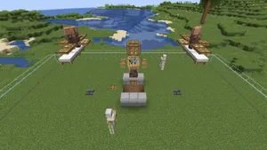 Thriving Minecraft Farm With An Impressive Windmill Wallpaper