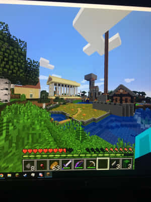 Thriving Minecraft Server Community Scene Wallpaper