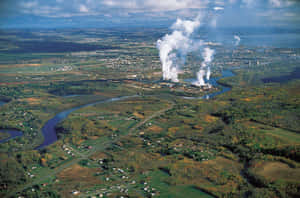 Thunder Bay Aerial View Industrial Smoke Wallpaper