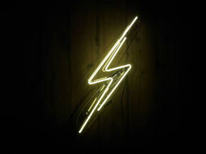 Thunder Figure Neon Yellow Wallpaper