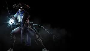 Thunder God Raiden In An Electrifying Mortal Kombat Battle Wallpaper