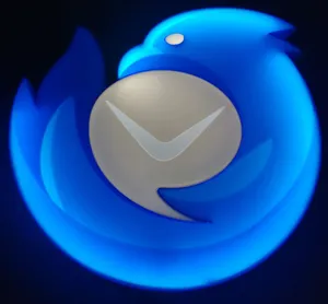 Thunderbird Logo Blue Glow Wallpaper