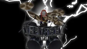 Thunderous_ Rock_ Drummer Wallpaper
