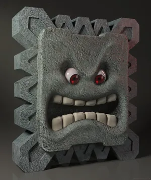 Thwomp Character Model Wallpaper