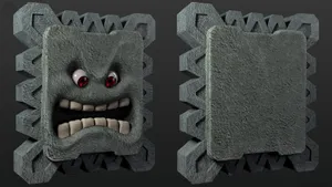 Thwomp From Super Mario Looking Fierce. Wallpaper
