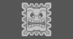 Thwomp3 D Model Wireframe Wallpaper