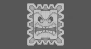 Thwomp3 D Model Wireframe Wallpaper