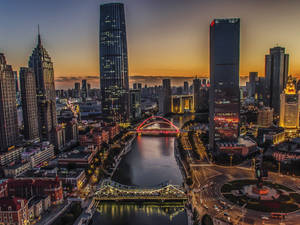 Tianjin China Sunrise Wallpaper