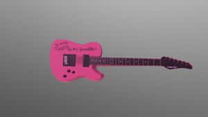 Tickets To My Downfall Pink Guitar On Gray Wallpaper