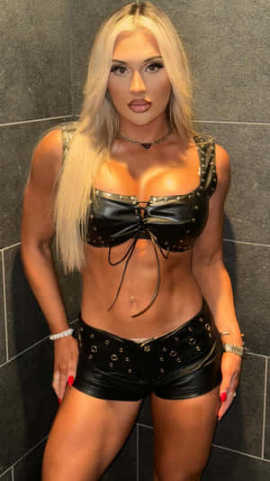 Tiffany Stratton In Black Leather Wallpaper