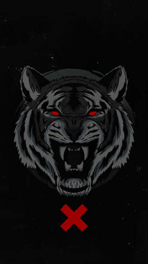 Tiger Face With X Wallpaper