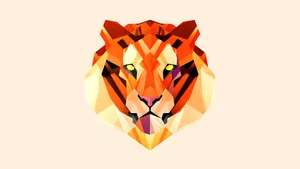 Tiger Geometric Animal Art Wallpaper