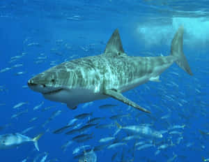 Tiger Shark Swimming Underwater.jpg Wallpaper