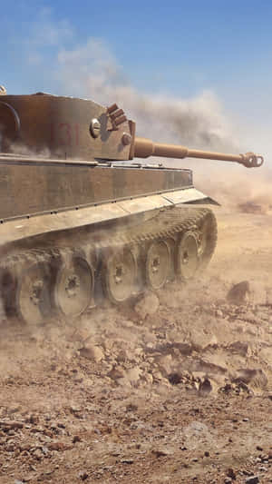 Tiger Tank In Desert Terrain Wallpaper