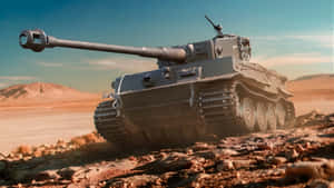 Tiger Tank In Desert Terrain Wallpaper