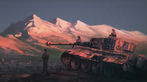 Tiger Tank In Mountain Landscape Wallpaper