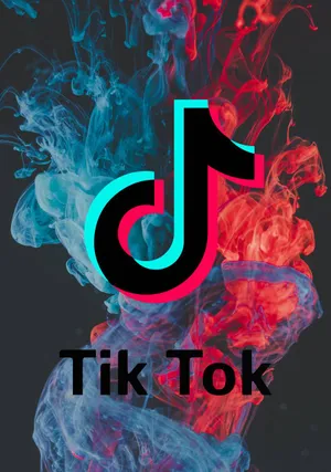 Tik Tok Logo With Smoke And Fire Wallpaper