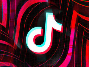 Tiktok Logo In Abstract Design Wallpaper