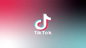 Tiktok Logo Red Teal Gradient Wallpaper